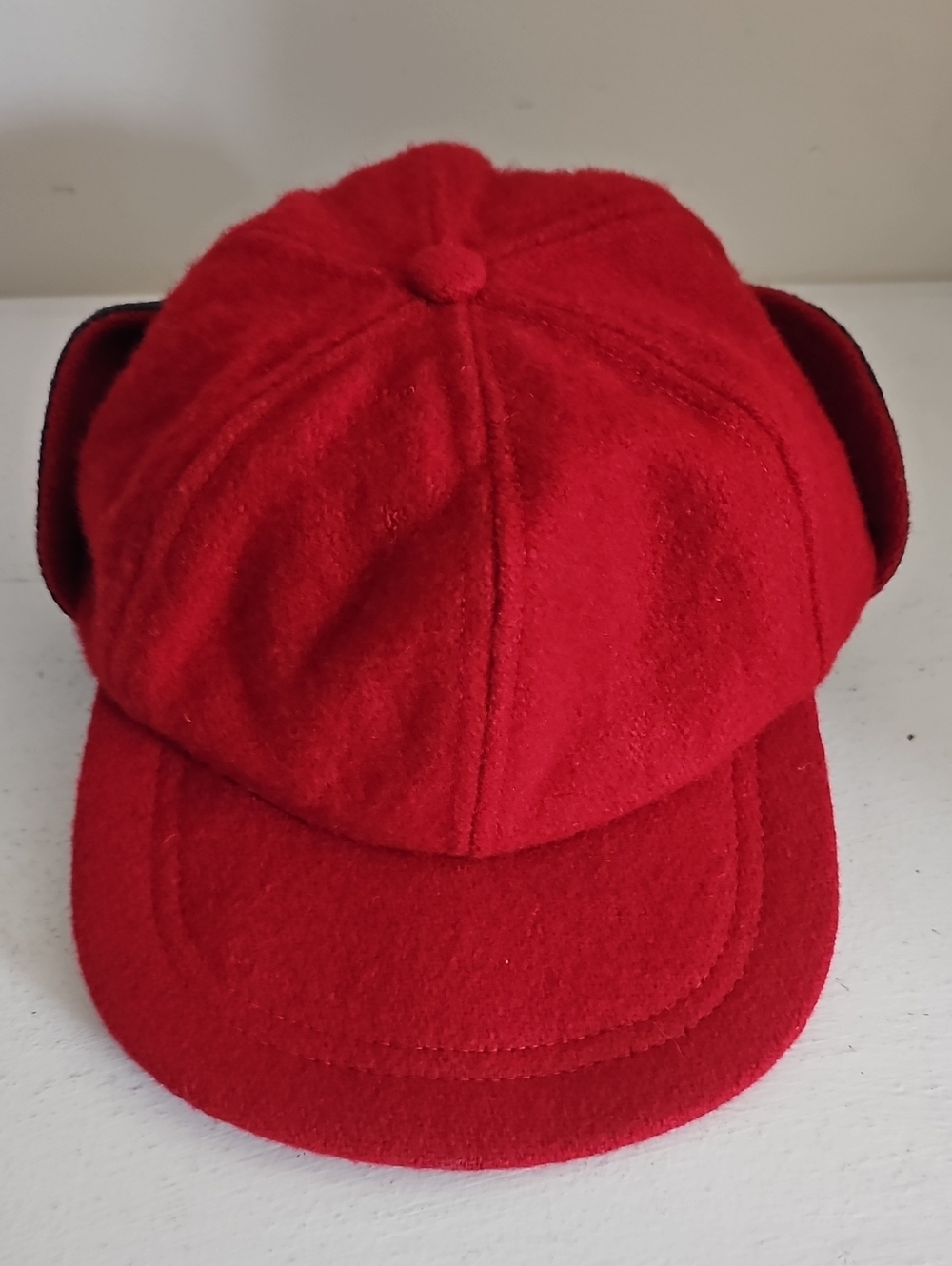 Vintage REI Red Wool Ear Flap Cap Made in USA Union Made Size Large